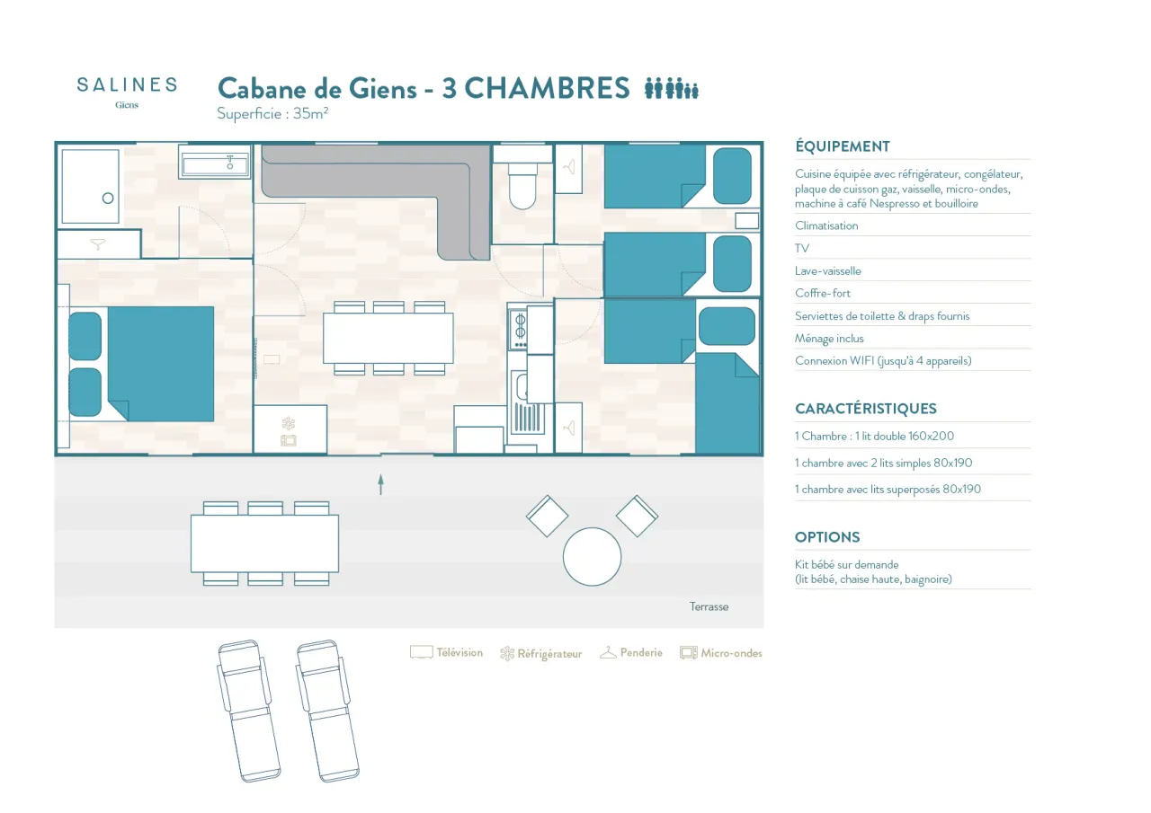Cabane 3 chambres - modèle 1